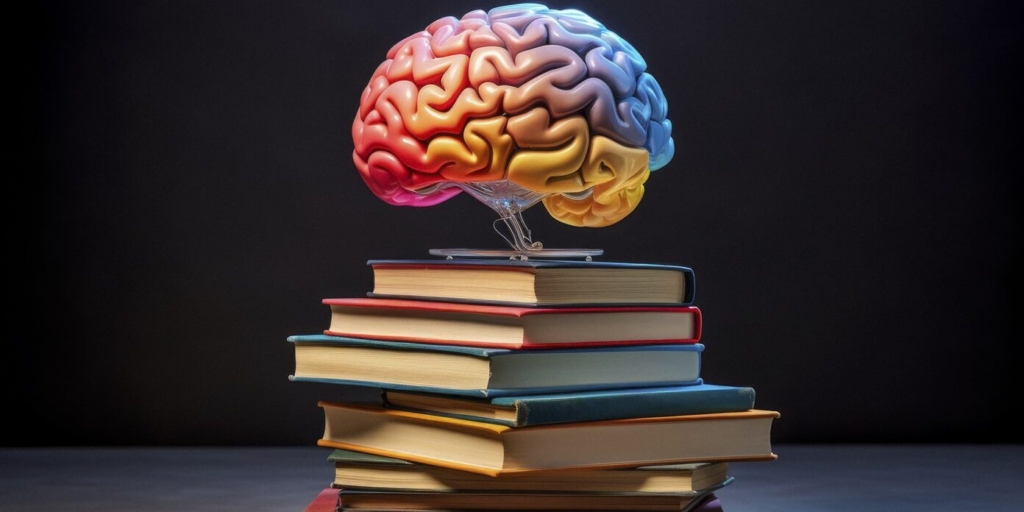 a stack of books on top of a brain, in the style of realistic usage of light and color, realistic forms, photobashing, danube school, realistic lighting, science academia, traditional techniques reimagined --ar 3:2 --v 5.2 Job ID: 32e9aa95-0924-4b45-8e0a-de649d090050